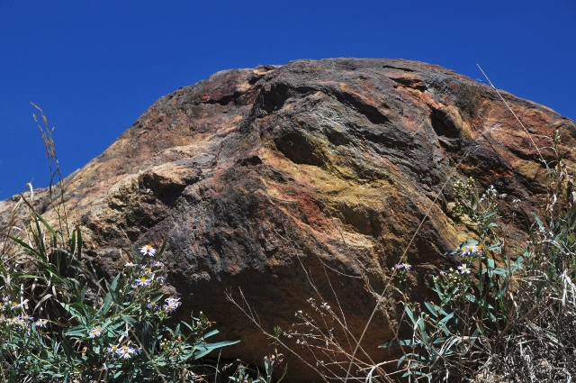 closeup of rock of many colors